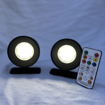 RGB Kleuren Parasolverlichting. Dimbare accu LED-spots met kleur RGBWW + afstandsbediening