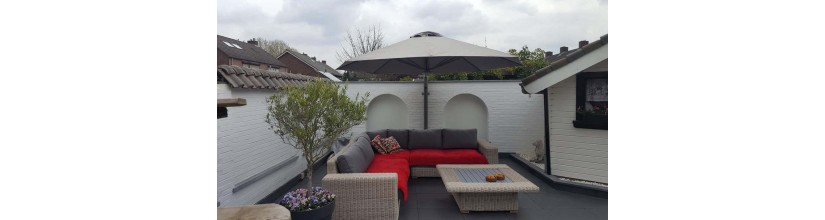 Muurparasol Prostor P6 Uno + Muurbeugels koop je bij Gipro Parasols